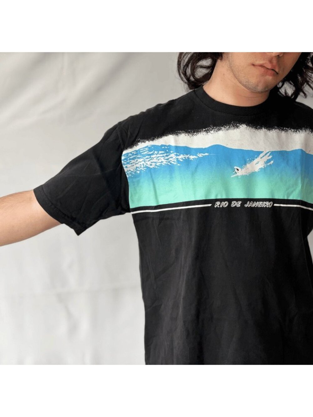 Extremely Rare 70s Rio de Janiero Christ the Redeemer T-Shirt Stussy Surf Size M